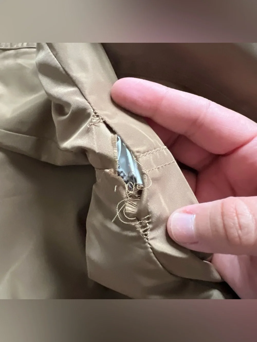 Cole Haan Khaki Packable Jacket Utility Preppy Minimalist Old Money Capsule Sz S
